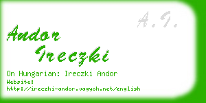 andor ireczki business card